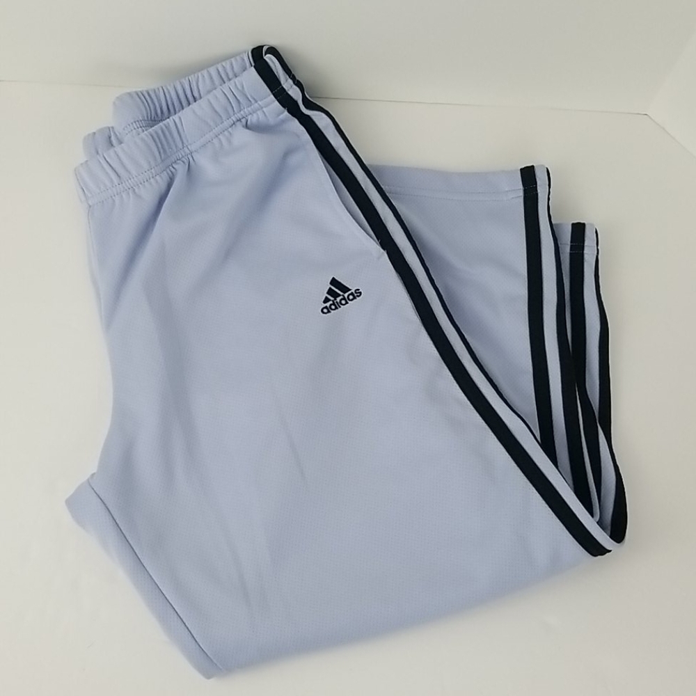 Adidas Athletic Pants Three Stripe Purple Pockets